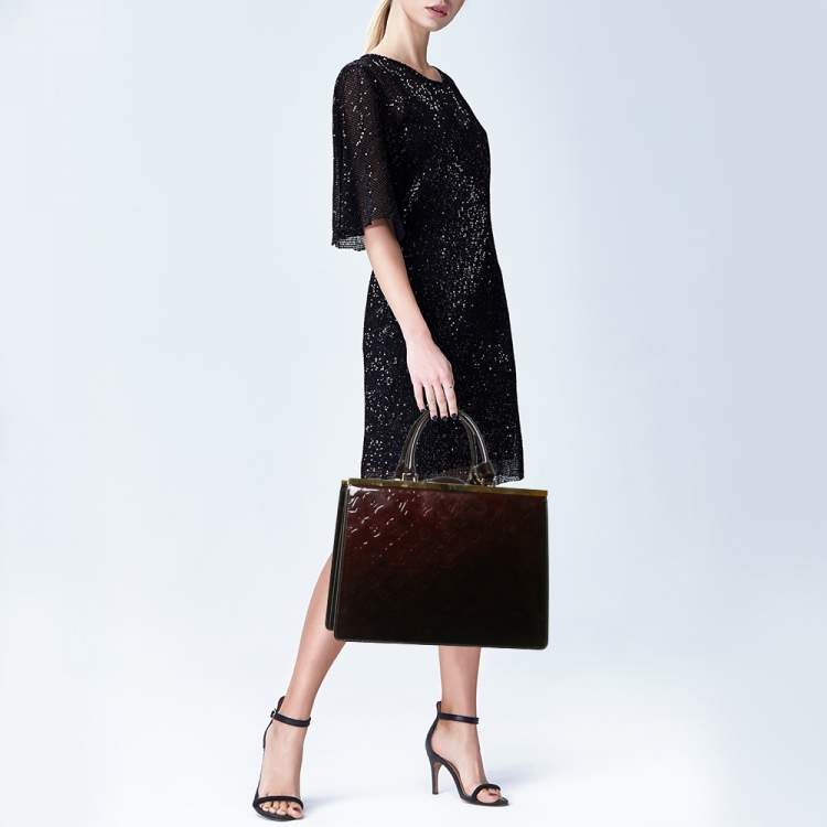 Pre Owned Louis Vuitton Amarante Monogram Vernis Deesse GM Bag