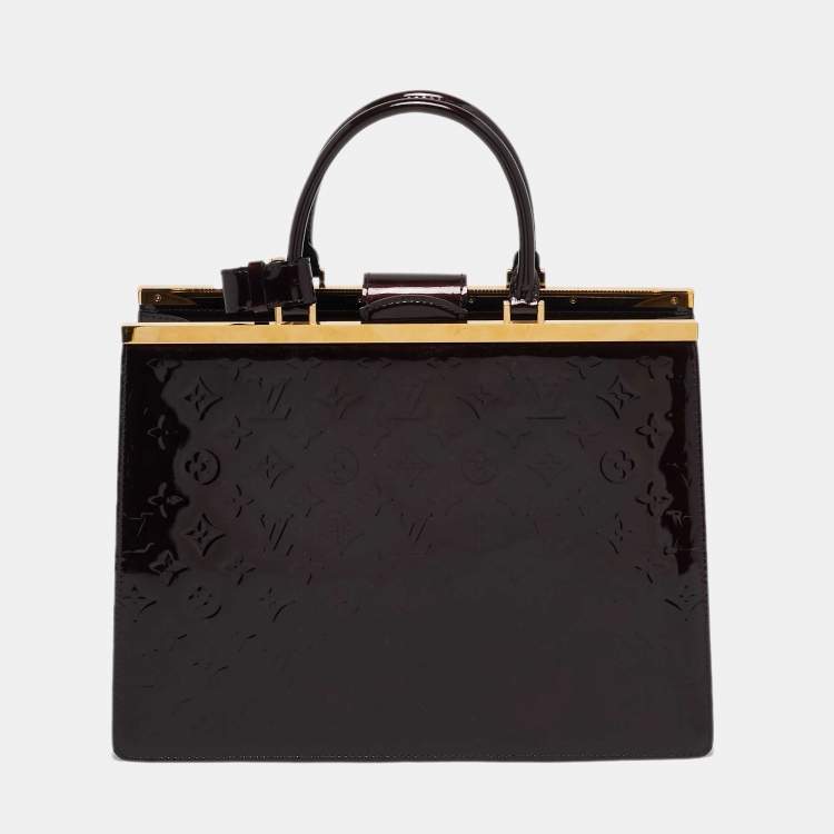 Pre Owned Louis Vuitton Amarante Monogram Vernis Deesse GM Bag