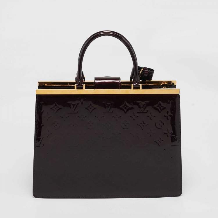 Pre Owned Louis Vuitton Amarante Monogram Vernis Deesse GM Bag