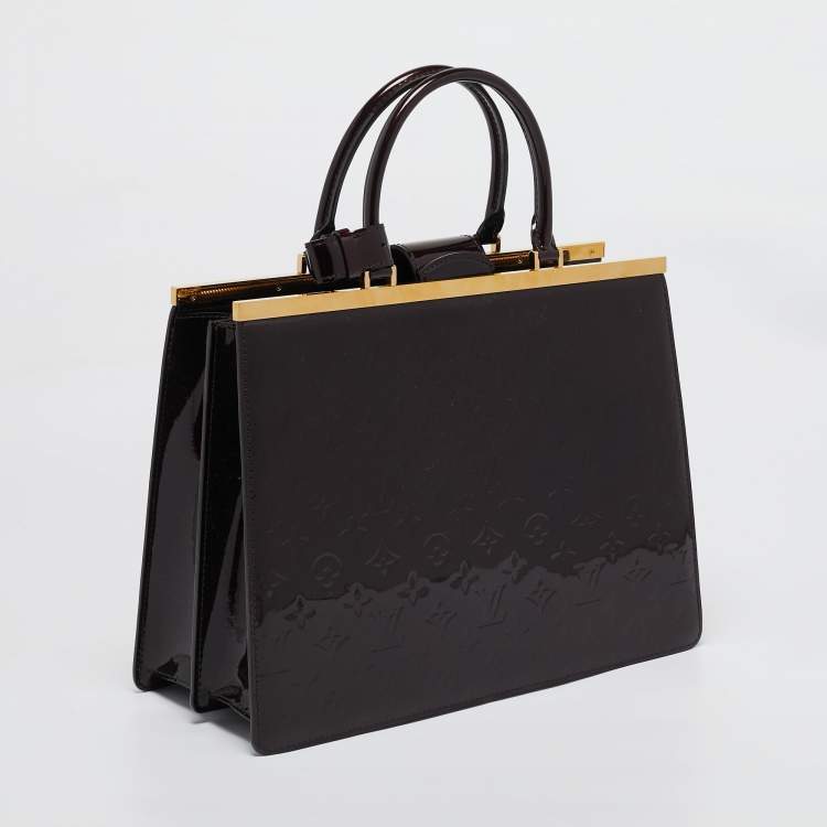 Pre Owned Louis Vuitton Amarante Monogram Vernis Deesse GM Bag