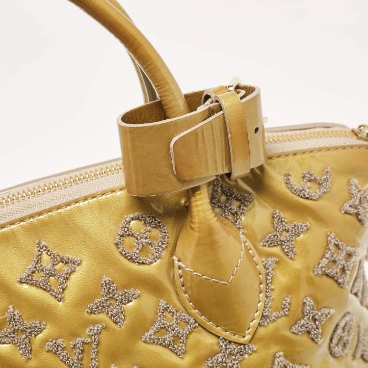 Pre Owned Louis Vuitton Gris Monogram Patent Leather Limited Edition Fascination Lockit Bag