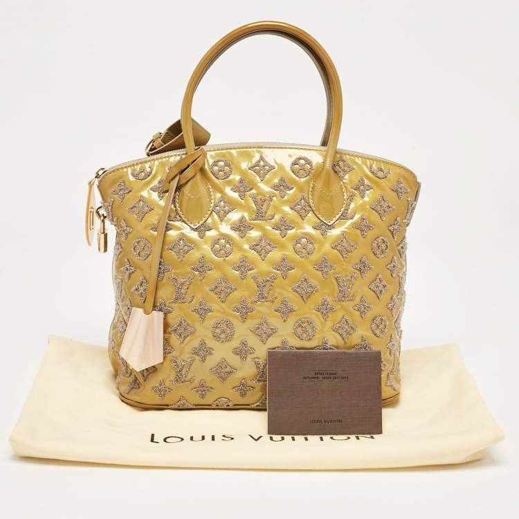 Pre Owned Louis Vuitton Gris Monogram Patent Leather Limited Edition Fascination Lockit Bag