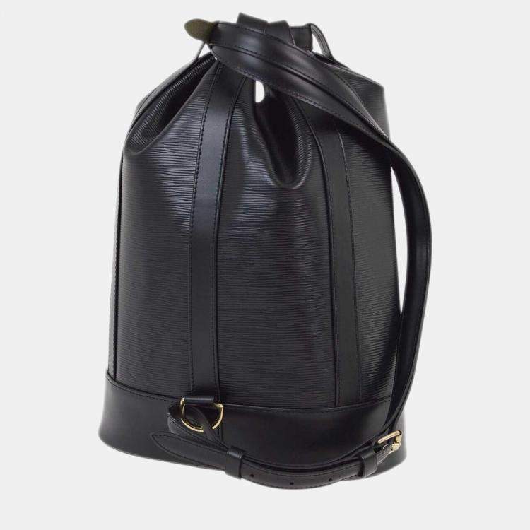 Pre Owned Louis Vuitton Black Epi Randonnee PM Bucket Shoulder Bag