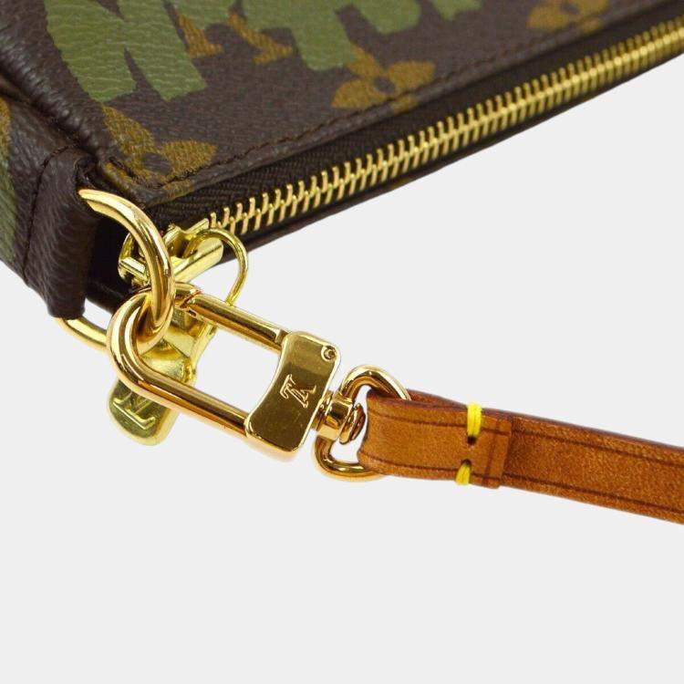 Pre Owned Louis Vuitton khaki Graffiti Pochette Handbag