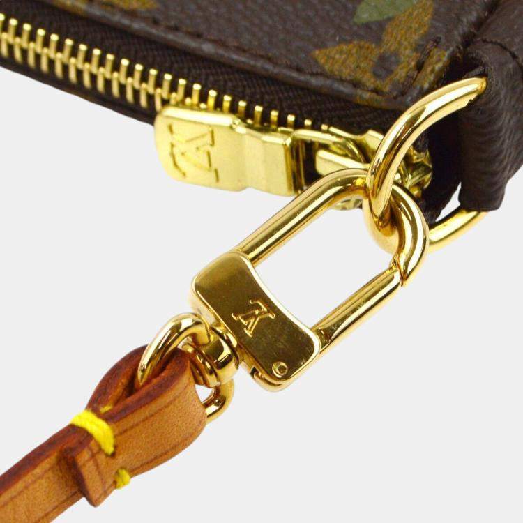 Pre Owned Louis Vuitton khaki Graffiti Pochette Accessoires Handbag