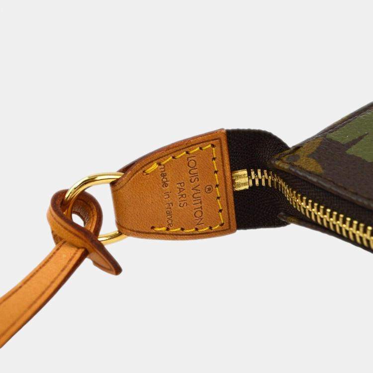 Pre Owned Louis Vuitton khaki Graffiti Pochette Accessoires Handbag