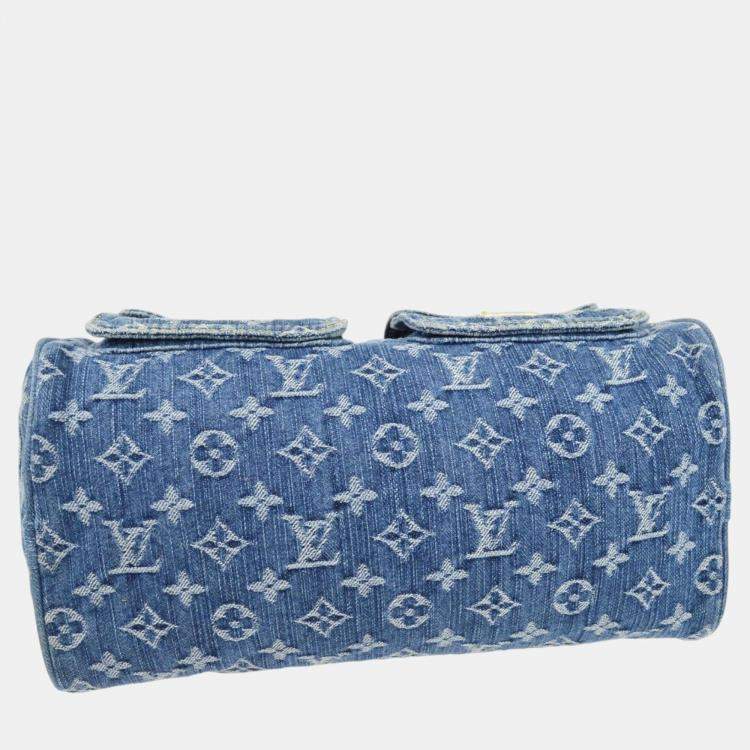 Pre Owned Louis Vuitton Blue Monogram Denim Neo Speedy Handbag