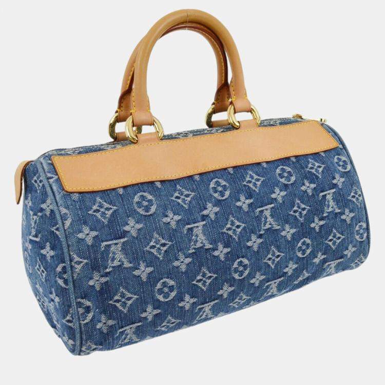 Pre Owned Louis Vuitton Blue Monogram Denim Neo Speedy Handbag