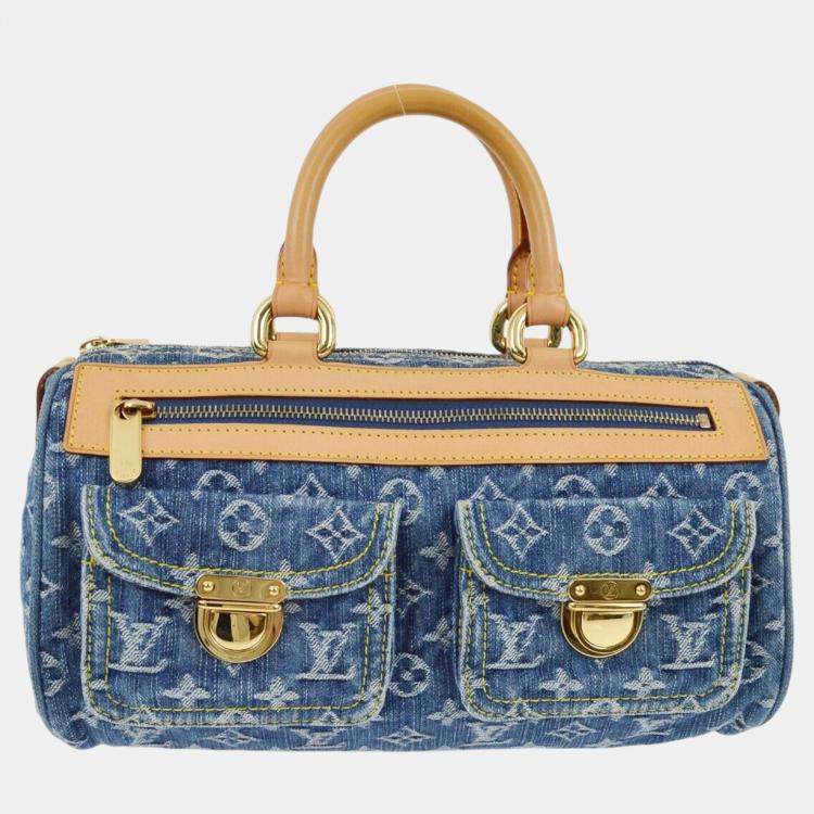 Pre Owned Louis Vuitton Blue Monogram Denim Neo Speedy Handbag