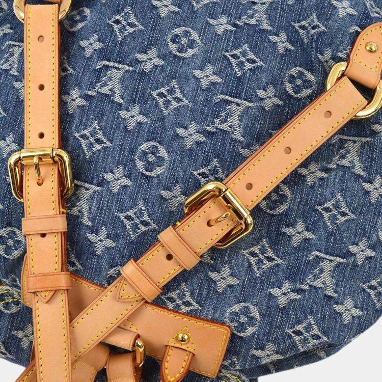 Pre Owned Louis Vuitton Blue Monogram Denim Sac a Dos GM Backpack