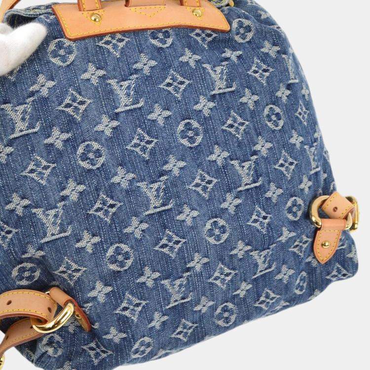 Pre Owned Louis Vuitton Blue Monogram Denim Sac a Dos GM Backpack