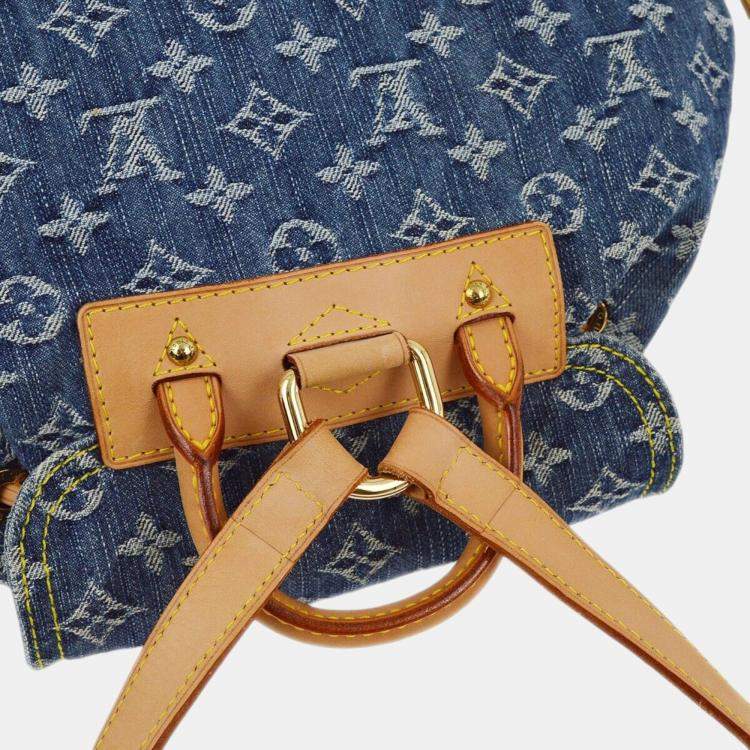 Pre Owned Louis Vuitton Blue Monogram Denim Sac a Dos GM Backpack
