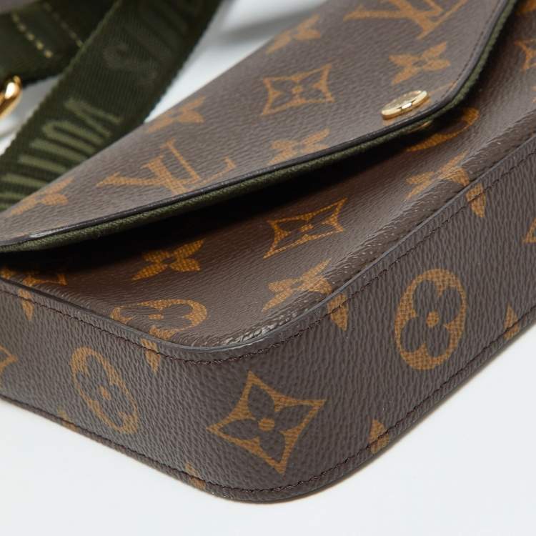 Pre Owned Louis Vuitton Khaki Monogram Canvas Félicie Strap & Go Bag