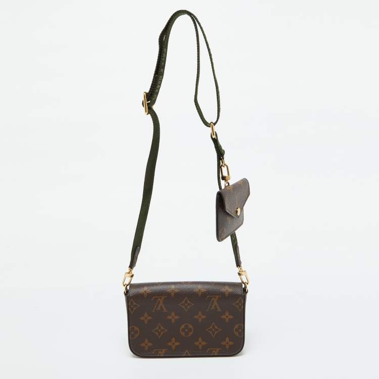 Pre Owned Louis Vuitton Khaki Monogram Canvas Félicie Strap & Go Bag