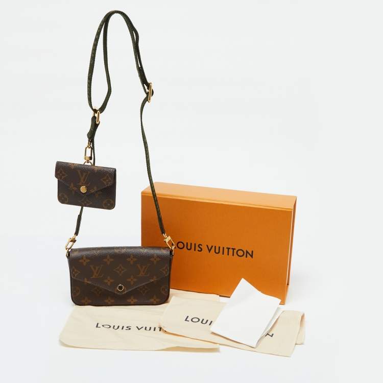 Pre Owned Louis Vuitton Khaki Monogram Canvas Félicie Strap & Go Bag
