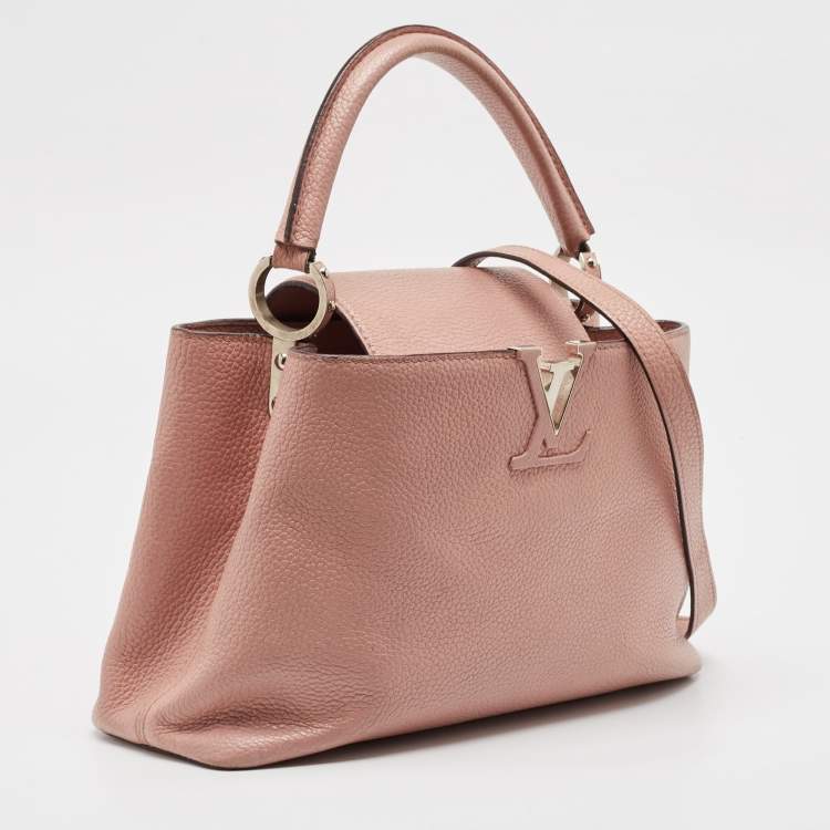 Pre Owned Louis Vuitton Magnolia Taurillon Leather Capucines PM Bag