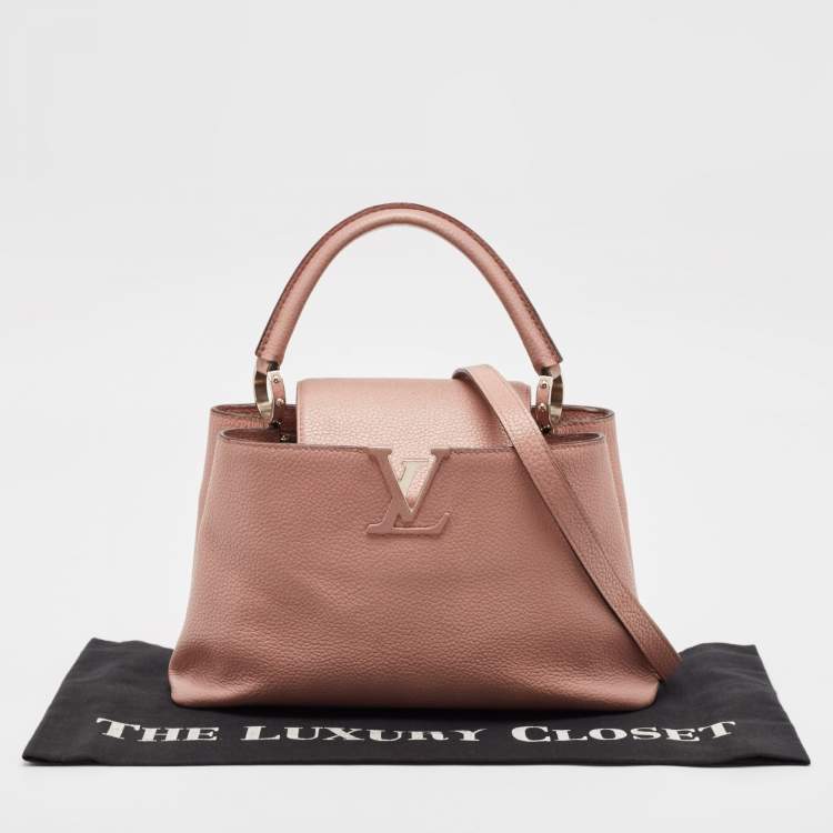 Pre Owned Louis Vuitton Magnolia Taurillon Leather Capucines PM Bag