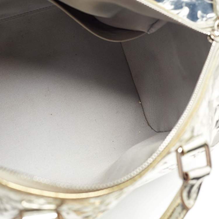 Pre Owned Louis Vuitton Silver Monogram Limited Edition Miroir Speedy 35 Bag