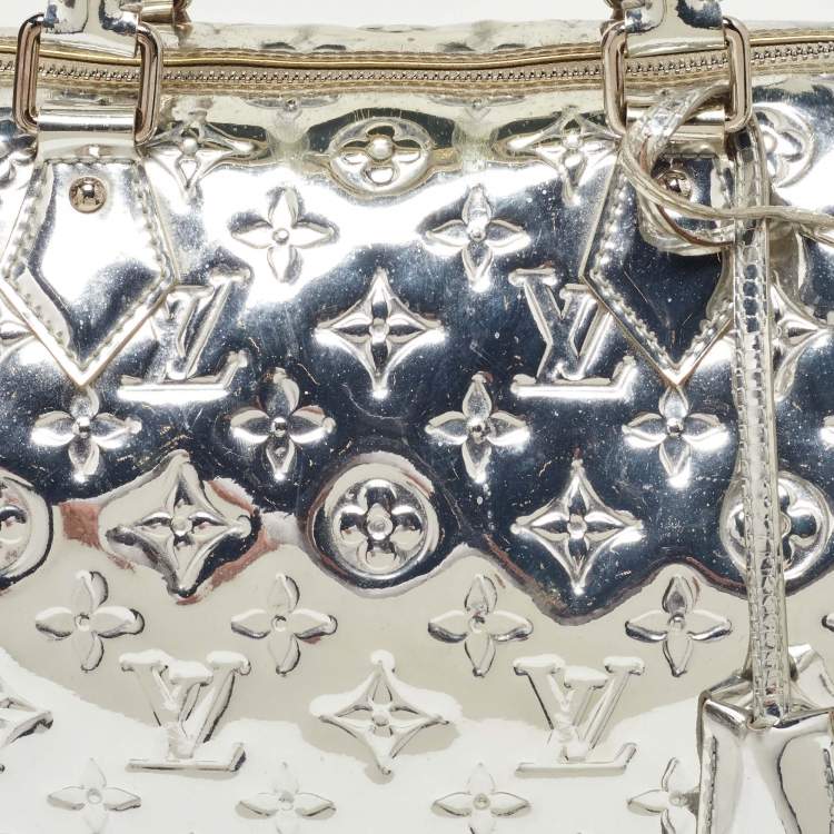 Pre Owned Louis Vuitton Silver Monogram Limited Edition Miroir Speedy 35 Bag