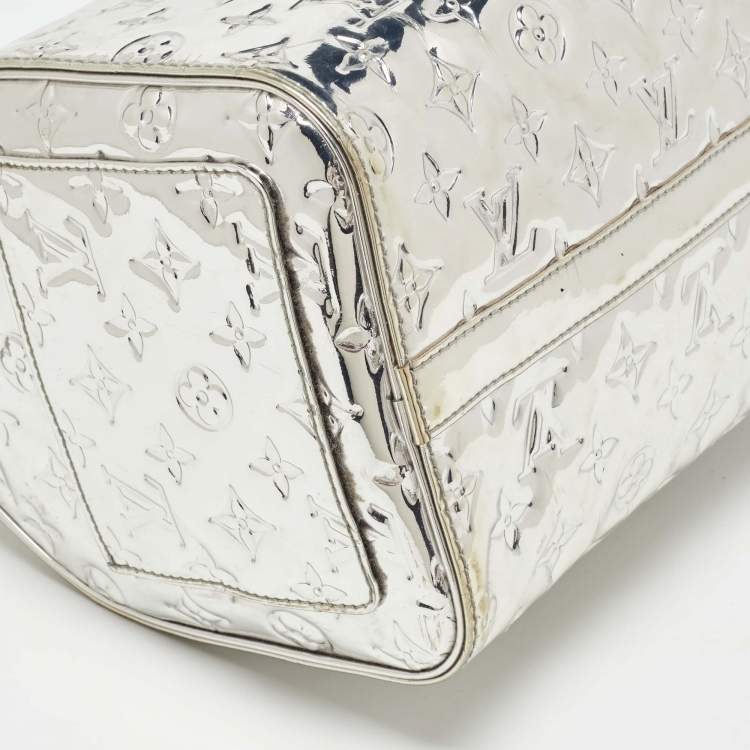 Pre Owned Louis Vuitton Silver Monogram Limited Edition Miroir Speedy 35 Bag
