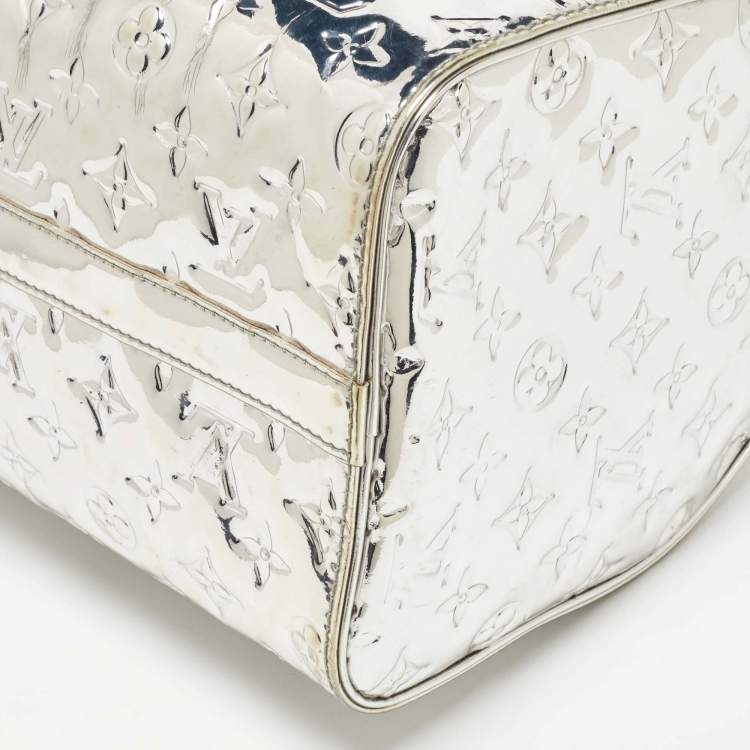 Pre Owned Louis Vuitton Silver Monogram Limited Edition Miroir Speedy 35 Bag
