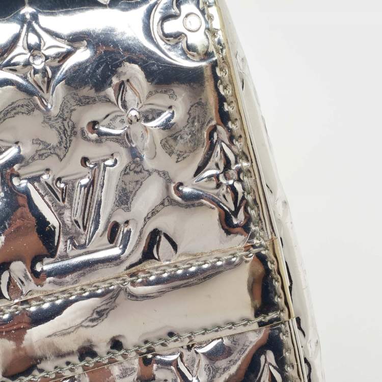 Pre Owned Louis Vuitton Silver Monogram Limited Edition Miroir Speedy 35 Bag