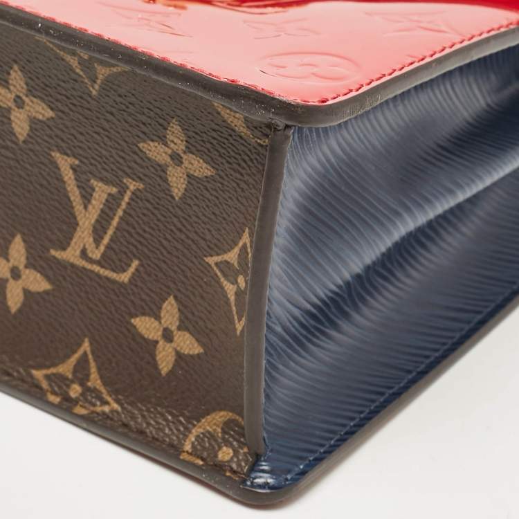 Pre Owned Louis Vuitton Scarlet Monogram Vernis and Epi Leather Spring Street Bag