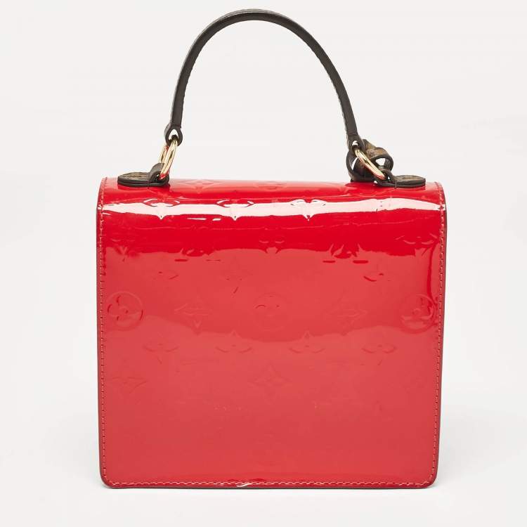 Pre Owned Louis Vuitton Scarlet Monogram Vernis and Epi Leather Spring Street Bag