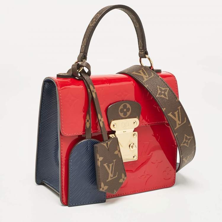 Pre Owned Louis Vuitton Scarlet Monogram Vernis and Epi Leather Spring Street Bag