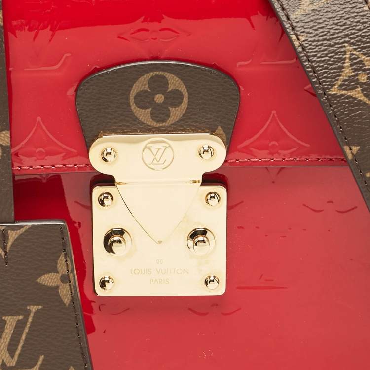 Pre Owned Louis Vuitton Scarlet Monogram Vernis and Epi Leather Spring Street Bag