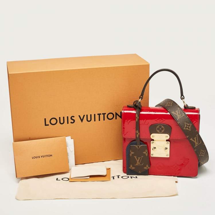 Pre Owned Louis Vuitton Scarlet Monogram Vernis and Epi Leather Spring Street Bag