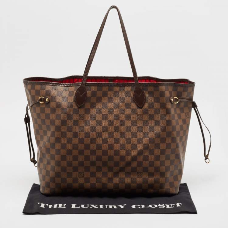 Pre Owned Louis Vuitton Damier Ebene Canvas Neverfull GM Bag