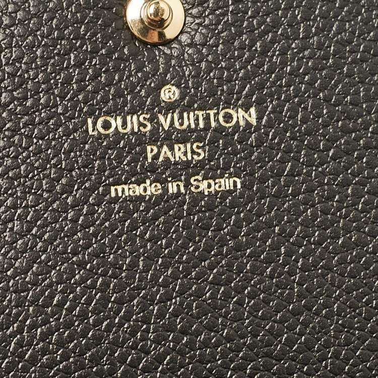 Pre Owned Louis Vuitton Black/Beige Giant Monogram Empreinte Leather Emilie Wallet