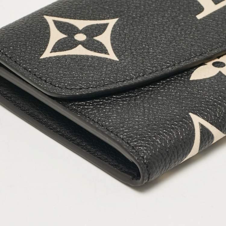 Pre Owned Louis Vuitton Black/Beige Giant Monogram Empreinte Leather Emilie Wallet
