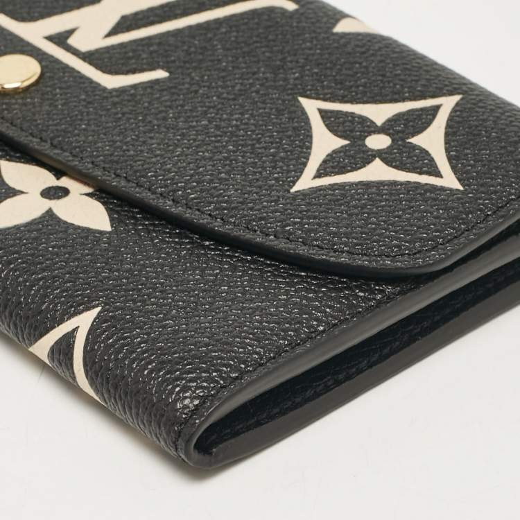 Pre Owned Louis Vuitton Black/Beige Giant Monogram Empreinte Leather Emilie Wallet