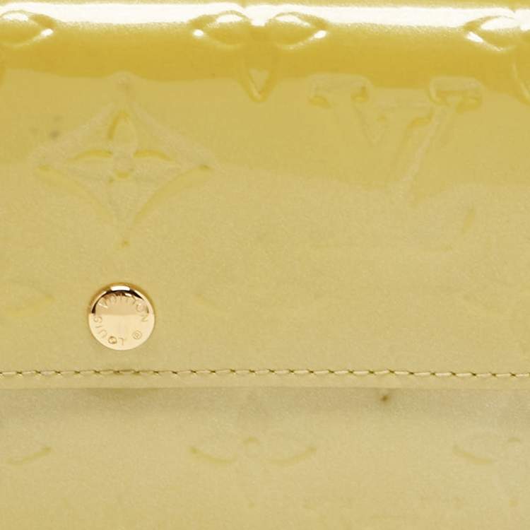 Pre Owned Louis Vuitton Vert Impression Monogram Vernis Sarah Wallet