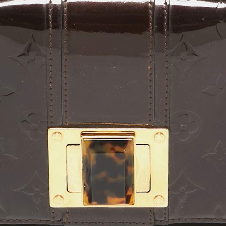 Pre Owned Louis Vuitton Terre D' Ombre Monogram Vernis Vermont Avenue Pochette Bag