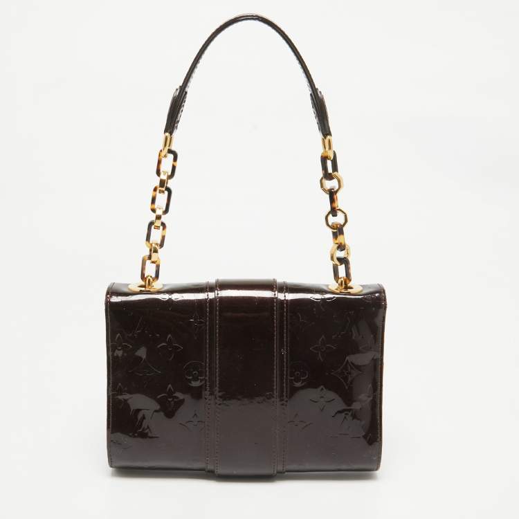 Pre Owned Louis Vuitton Terre D' Ombre Monogram Vernis Vermont Avenue Pochette Bag