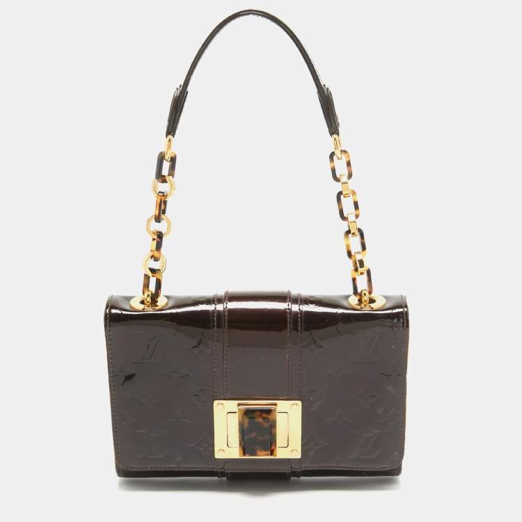 Pre Owned Louis Vuitton Terre D' Ombre Monogram Vernis Vermont Avenue Pochette Bag