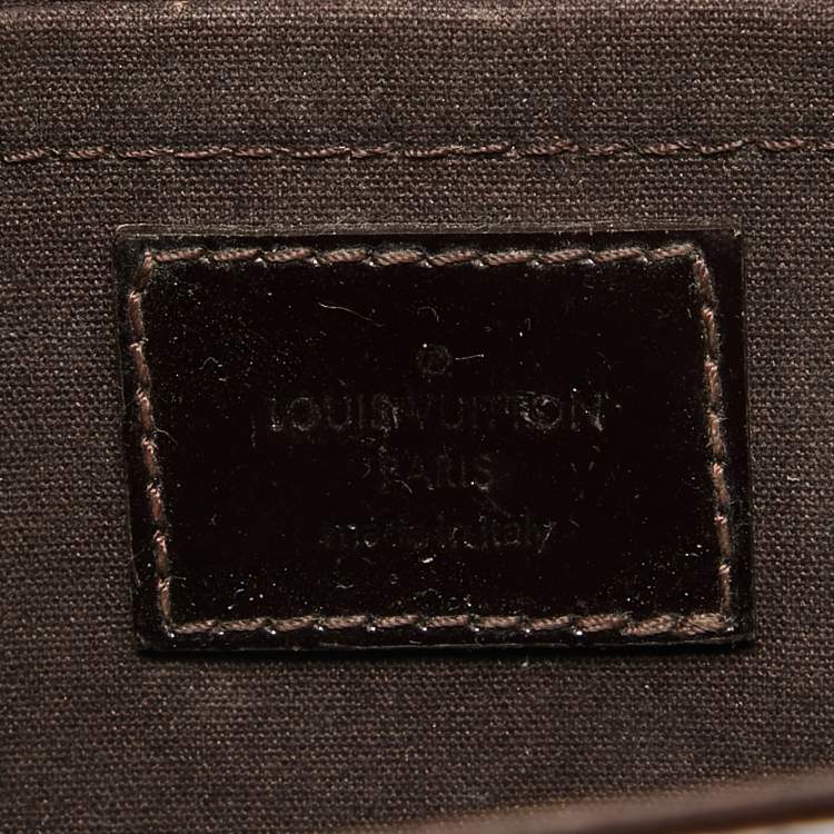 Pre Owned Louis Vuitton Terre D' Ombre Monogram Vernis Vermont Avenue Pochette Bag