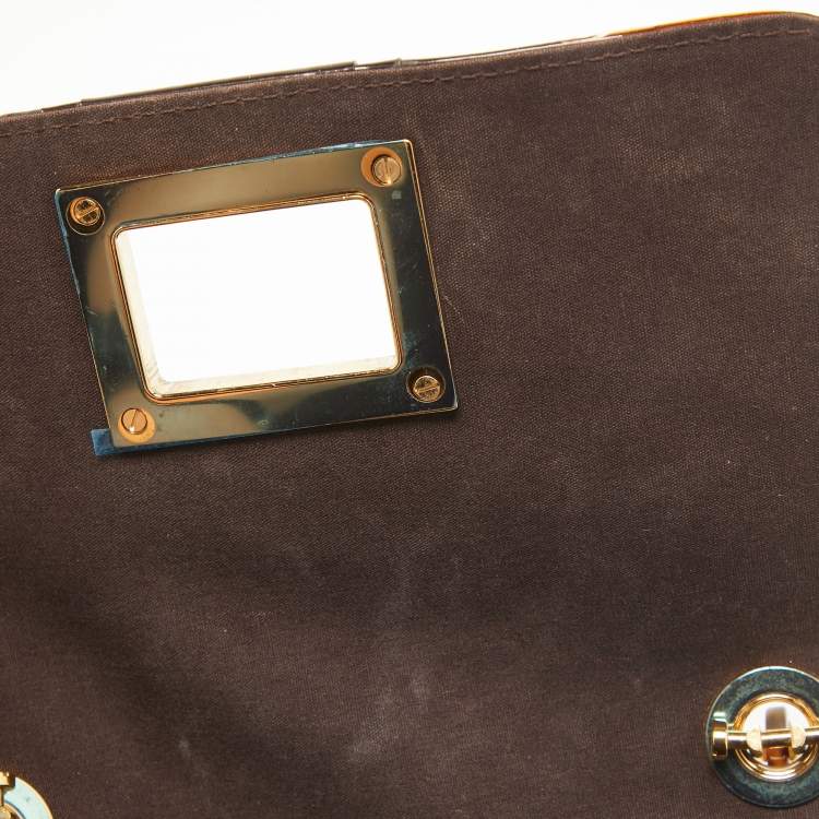Pre Owned Louis Vuitton Terre D' Ombre Monogram Vernis Vermont Avenue Pochette Bag