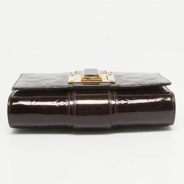Pre Owned Louis Vuitton Terre D' Ombre Monogram Vernis Vermont Avenue Pochette Bag