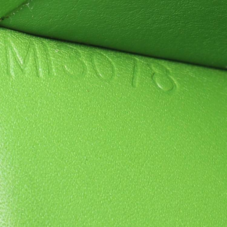 Pre Owned Louis Vuitton Vert Tonic Monogram Vernis Port Feuille Vienoise French Purse Wallet