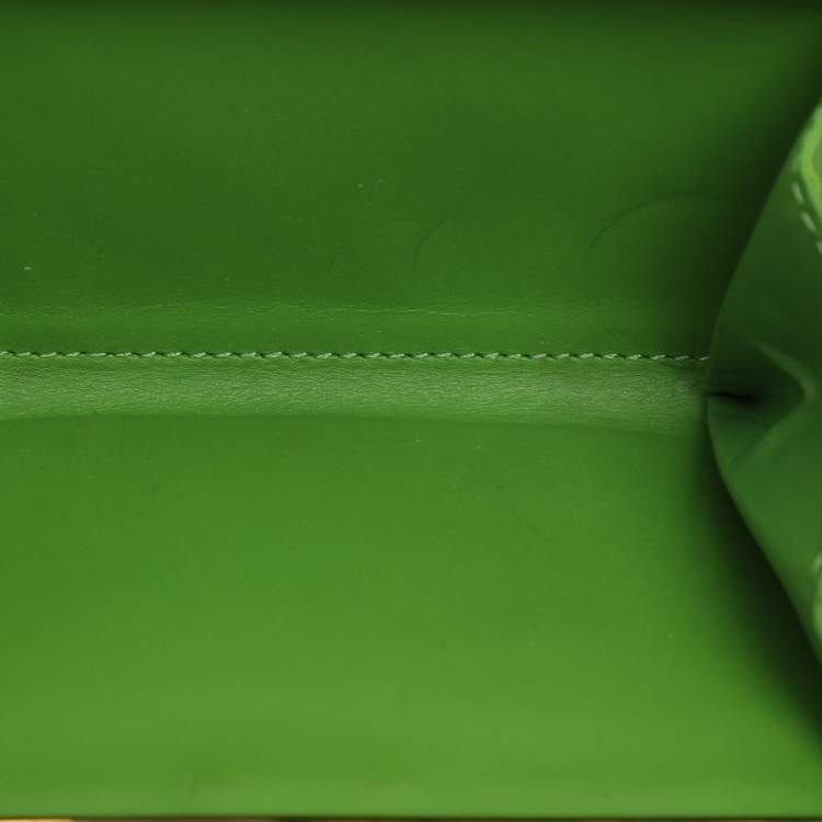 Pre Owned Louis Vuitton Vert Tonic Monogram Vernis Port Feuille Vienoise French Purse Wallet