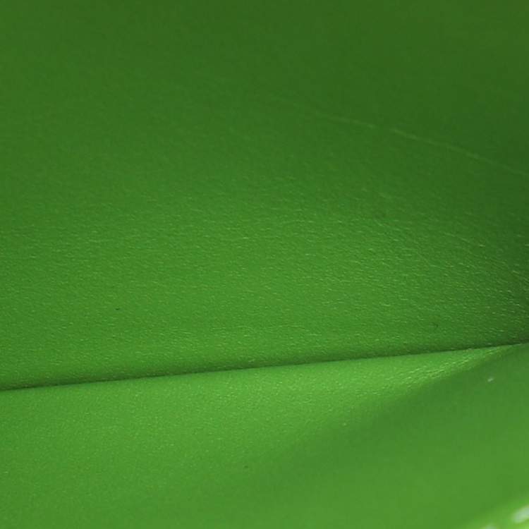 Pre Owned Louis Vuitton Vert Tonic Monogram Vernis Port Feuille Vienoise French Purse Wallet