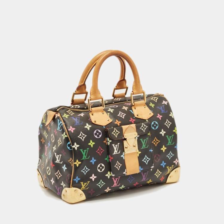 Pre Owned Louis Vuitton Black Monogram Multicolore Canvas Speedy 30 Bag