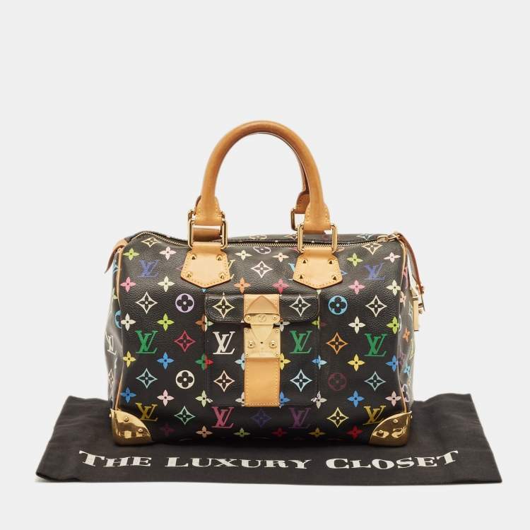 Pre Owned Louis Vuitton Black Monogram Multicolore Canvas Speedy 30 Bag