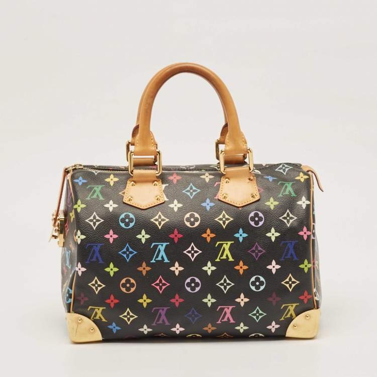 Pre Owned Louis Vuitton Black Monogram Multicolore Canvas Speedy 30 Bag