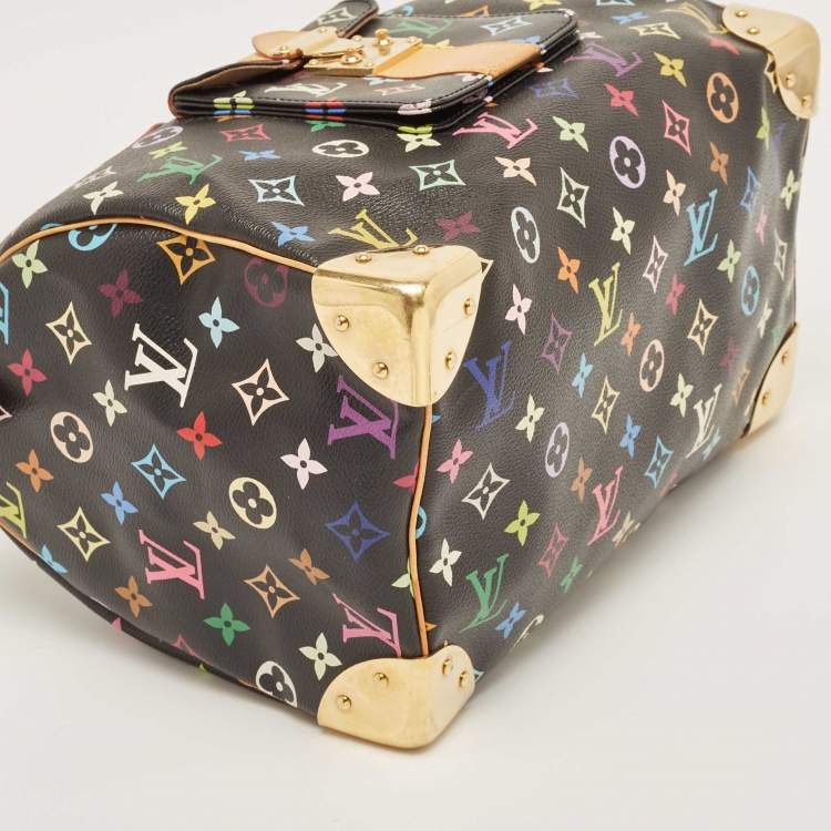 Pre Owned Louis Vuitton Black Monogram Multicolore Canvas Speedy 30 Bag