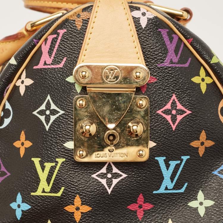 Pre Owned Louis Vuitton Black Monogram Multicolore Canvas Speedy 30 Bag